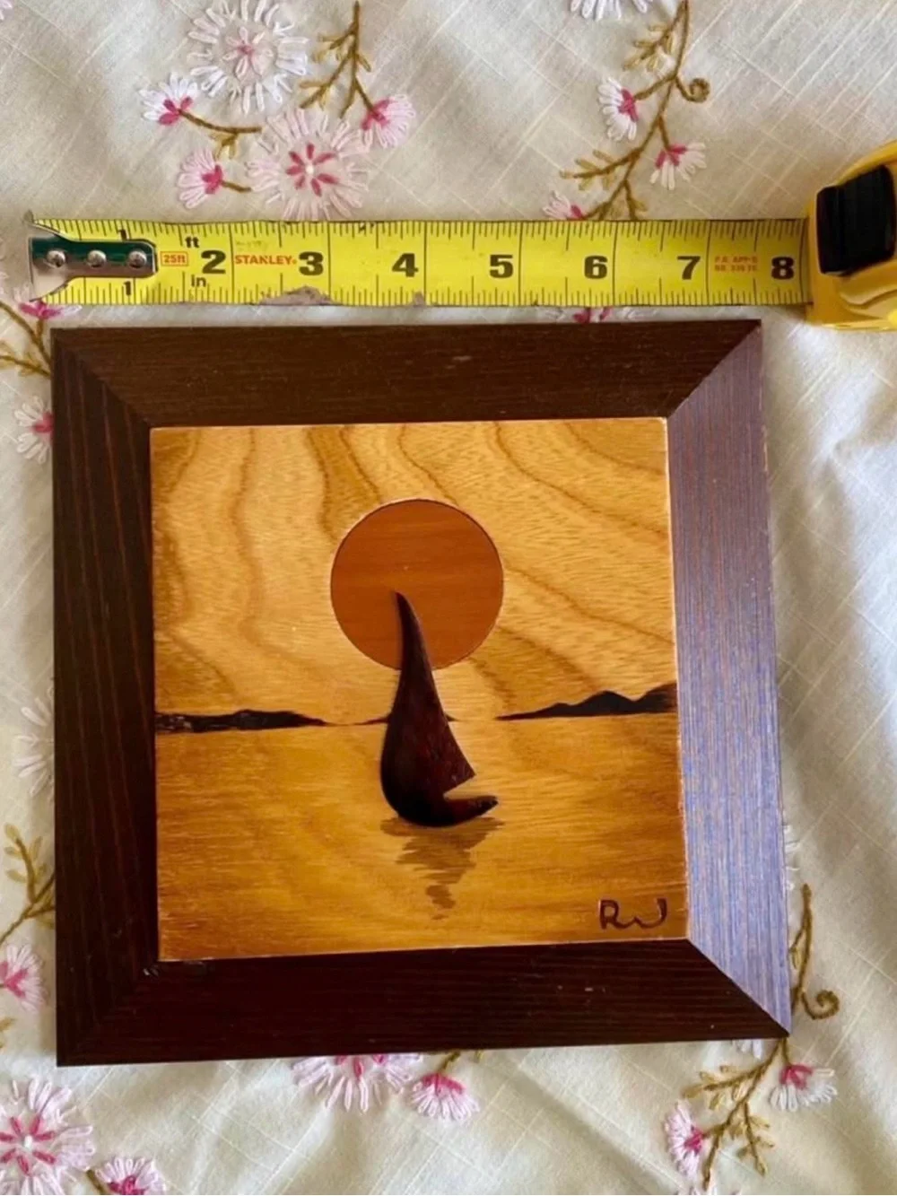 Handcrafted Wooden Sailboat Wall Art - Natural & Dark Brown